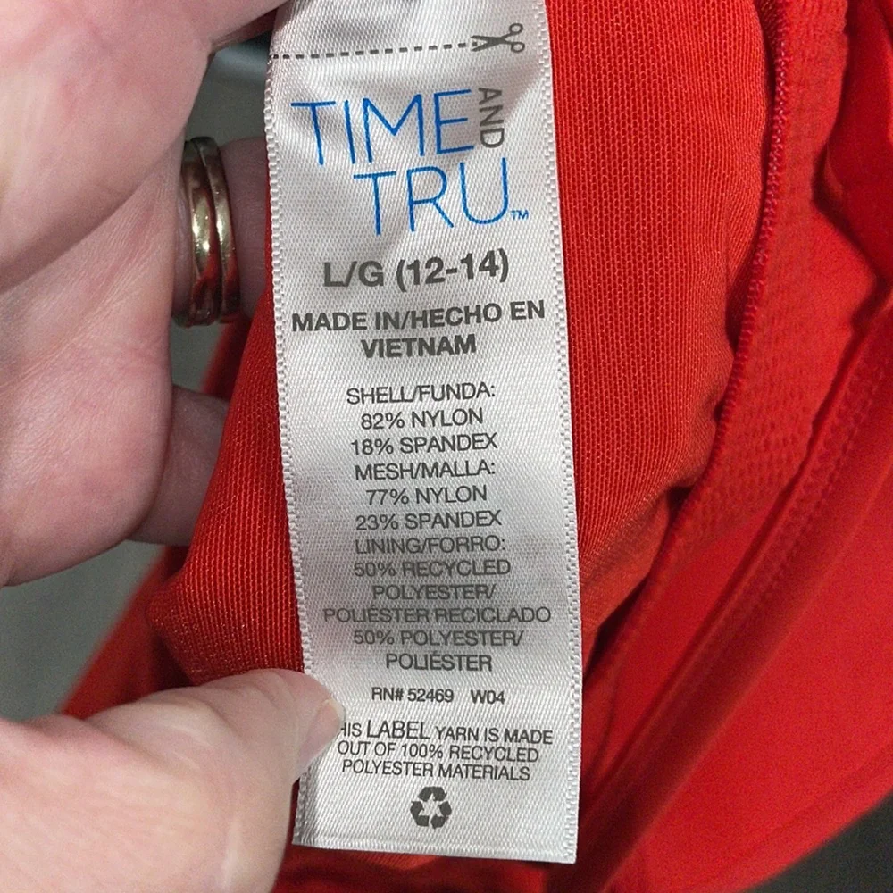 Time and Tru Twist Front One Piece Swimsuit, Size Large 12-14) - Picture 3 of 3